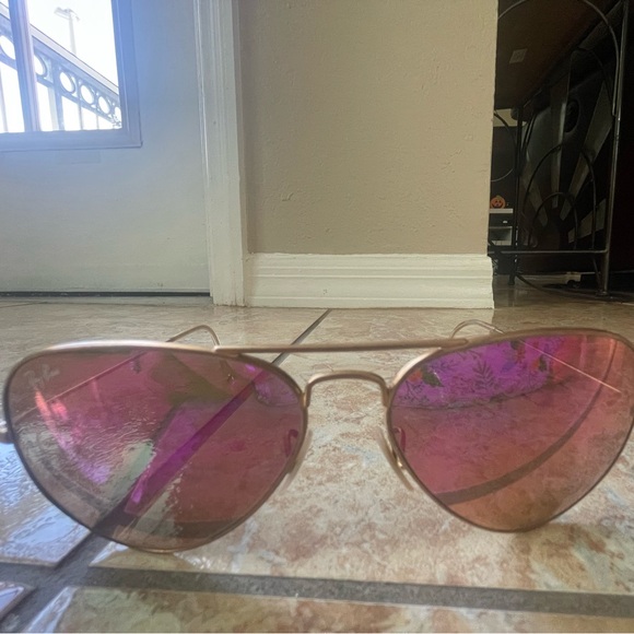 Ray-Ban RB3025 AVIATOR LARGE METAL pink flashy, used good condition - Picture 4 of 4